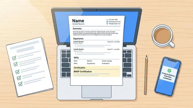Step-by-step tutorial membuat CV ATS-friendly dengan contoh layout yang bersih dan checklist optimasi